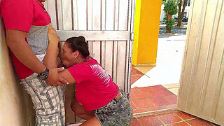 Fucking outdoors in front of the public street with my stepbrother. I am a horny and exhibitionist stepsister