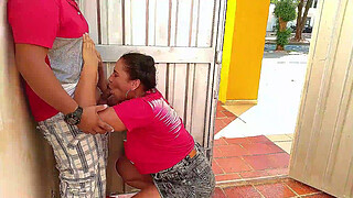 Fucking outdoors in front of the public street with my stepbrother. I am a horny and exhibitionist stepsister