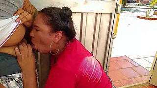 Fucking outdoors in front of the public street with my stepbrother. I am a horny and exhibitionist stepsister