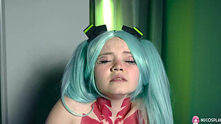 Horny bitch with big boobies Rebecca Nikson enjoys teasing her shaved pussy.