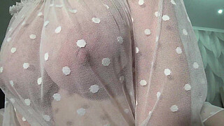 Gorgeous big tits close-up. MILF saggy tits.