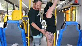 Brunette <censored> on the bus