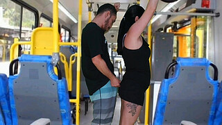 Brunette <censored> on the bus