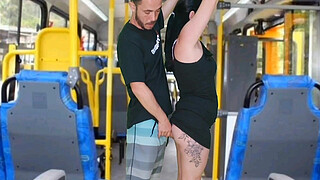 Brunette <censored> on the bus