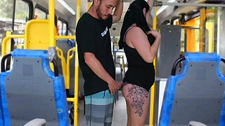 Brunette <censored> on the bus