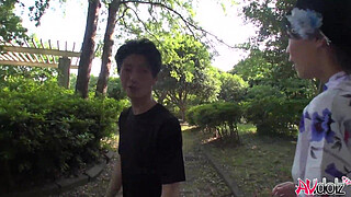 Japanese with big boobies Saki Aoyama blows hard penis uncensored.