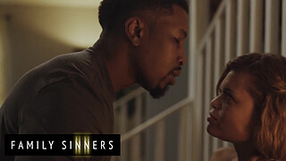 FAMILY SINNERS - Petite Girl Gets Her Pussy Dominated By Her Father In Law & He Gives Her A Nice Facial To Remember