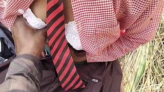 INDIAN SCHOOL CAUGHT WITH BOYFRIEND IN JUNGLE AND PUNISHED AS HARD FUCK BY BLACK INDIAN GUY