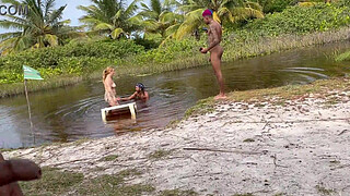 I went to have sex on the nude beach with my hot friends 2