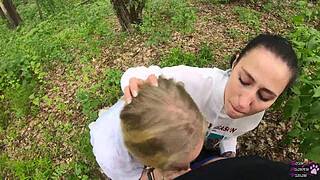 Amateur threeway blowjob outdoors