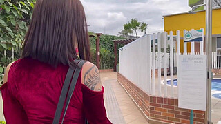 Katty sucking and getting fucked in the butt in a public parking lot - Bucaramanga, Colombia - Sara Films