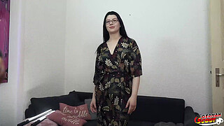 GERMAN SCOUT - Black Hair PAWG Glasses Babe Melli Venom Pick Up for First Casting Fuck in Berlin