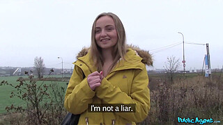 Public Agent - small and tiny College blonde with round arse orgasms and gets very hot in the back of my car after taking my shaft