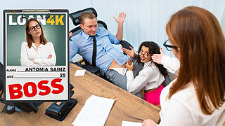 VIP4K. Antonia Sainz fucked her clerk in the office.