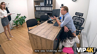 VIP4K. Antonia Sainz fucked her clerk in the office.