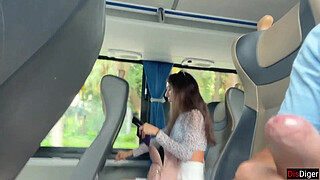 Public Penis Flash - I Pull Out Shaft in Bus Full Of People And Stranger Makes Me Cum With Her Hand