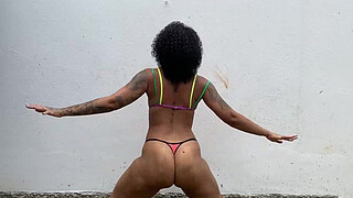 Naughty young babe showing off in PUBLIC and guiding her handjob until she gets milk inside