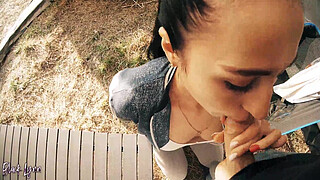 Cheating tourist have to suck penis for help