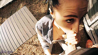 Cheating tourist have to suck penis for help