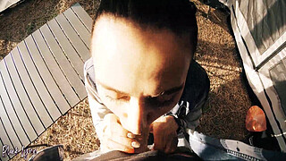 Cheating tourist have to suck penis for help