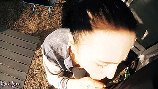 Cheating tourist have to suck penis for help