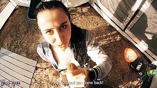 Cheating tourist have to suck penis for help