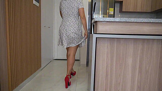 Big arse stepmom accepts a creampie from her stepson's friend