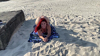 Look what this redhead did on the beach, I got a hard-on