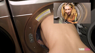 Hot Blonde Step Mom and Step Mom Butt Fucked While Stuck In The Dryer - Gigi Dior - Taboo Heat - Cory Chase