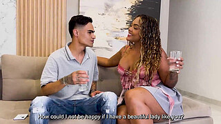 Ebony MILF Stepmom Ebony MILF fucks her big shaft stepson in interracial sex with cum in mouth! Danyel Mast & Carla Morelli