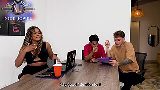 Boss Latina milf Carla Morelli fucks a big white shaft