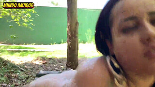 She fell for his chat and when she got scared, she already had the bamboo inside her