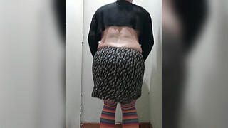 My friend dresses as a woman and sticks his penis in me, brunette, Latina, big arse, natural tits, big shaft