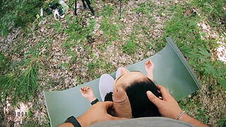 [POV BTS] Freeuse Jerking on Ponytail Brunette during her Meditation - Huge Free Use Facial