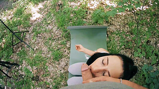 [POV BTS] Freeuse Jerking on Ponytail Brunette during her Meditation - Huge Free Use Facial