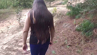 Amateur Stepmother In The Forest With Her Stepson Shows Off And Lets Him Touch Her Tits, Booty And Huge Cameltoe Desi Bhabhi