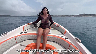 HARDCORE FUCK ON A YACHT WITH A BIG TITS MILF - MELANI LATINA