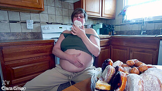 Stuffing Myself Full of Donuts Until I Explode | Clara Crisp Gorges Pastries Until She Pops | Eating to Burst