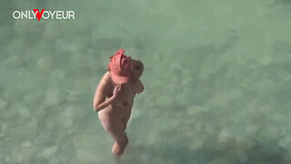 Beach Voyeur. Busty cougar MILF getting fucked by young guy