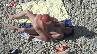 Beach Voyeur. Busty cougar MILF getting fucked by young guy