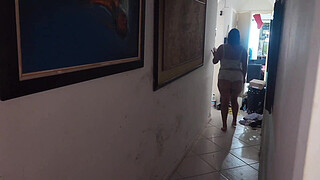 While Paty's husband was the whore came to fuck me up the arse, I ate the bitch's butt