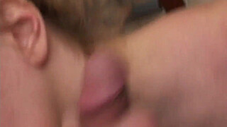 She unzipped his fly and gave him an amateur blowjob in the kitchen