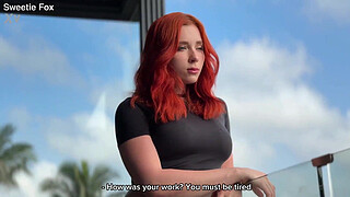 Redhead Gives Footjob After Foot Massage, Fucks And Gets Cum On Feet In Fishnet Stockings POV