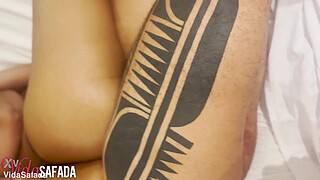 Her pussy was already sore, red and swollen... our friend insisted on talking nonsense in her ear and she couldn't hold it in and let him push in and finish off her butt.