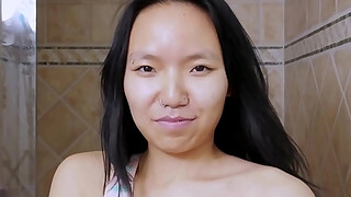 Asian sensation took a shower