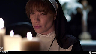 Russian Redhead Nun Used in Freeze Time Fuck - Hot Blasfemy Real Life Doll Sex with Sata Jones