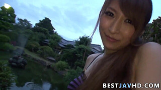 Exquisite Japanese doll, Reira Aisaki, utilizes a rock-solid Asian electro-toy to vibrate her cravat - an wildly super-steamy JAV! Sultry Oriental cutie, Reira Aisaki, employs a stiff Asian magic wand to vibrate her damp cunt with