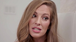 My perverted big boobs MILF stepmom Annie King wants Elias Cash big penis