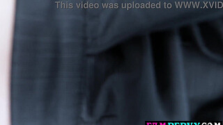 Tiny teen stepsis and big shaft stepbro almost get caught fucking