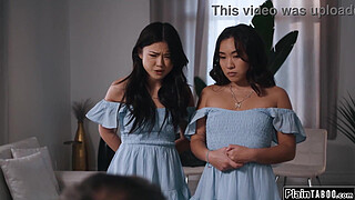 Asian stepdaughters have to fuck stepdad or get kicked out